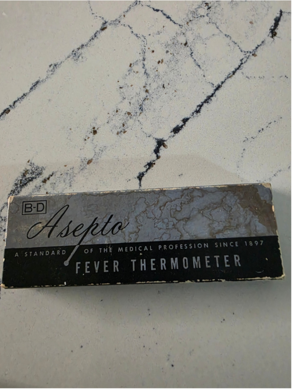 Vintage B-D Asepto Fever Thermometer Case One Size Blue Black